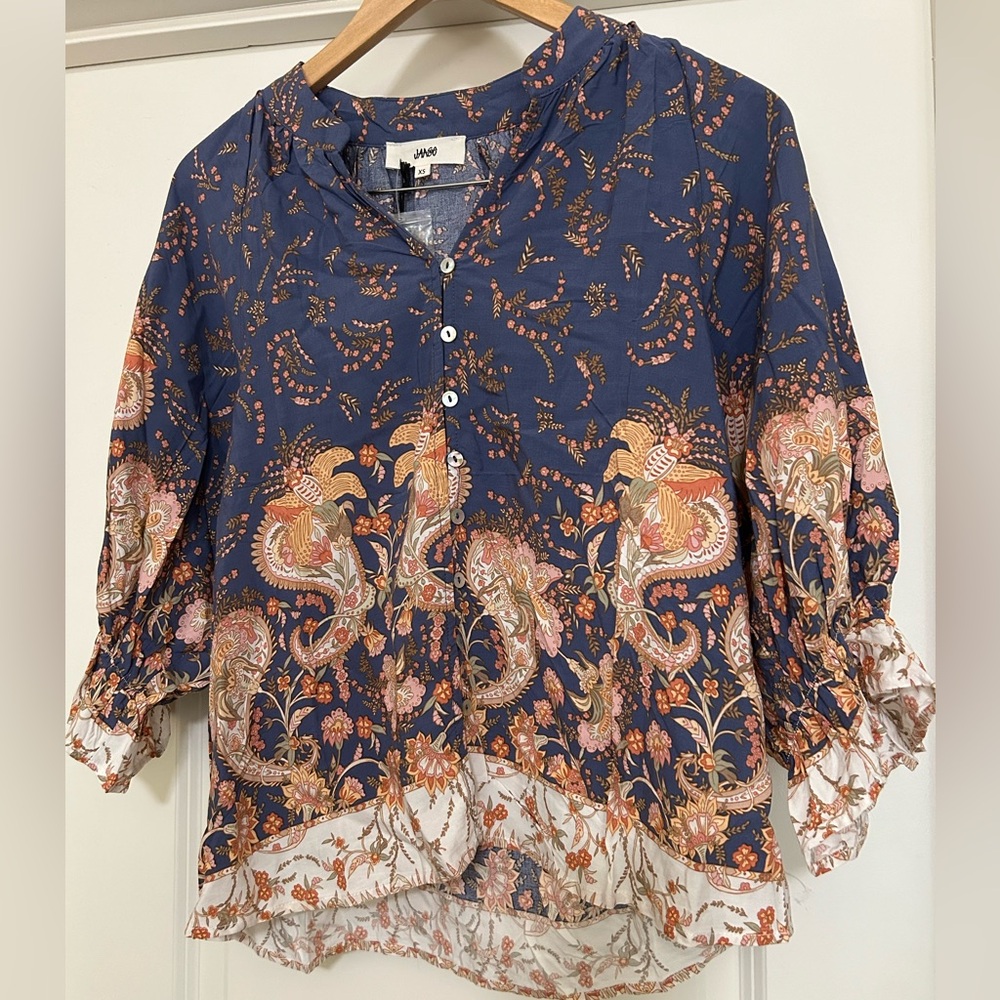 Jaase button down blouse/top. XS, NWT.
